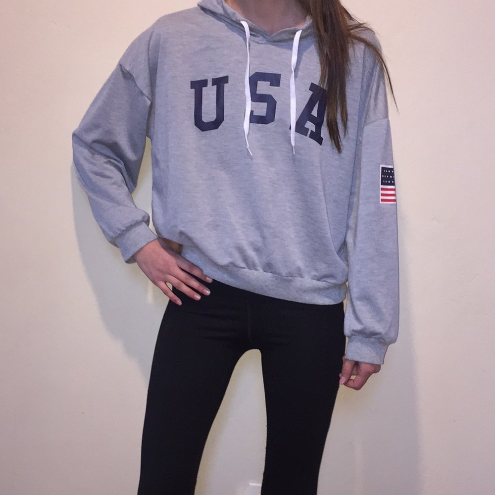 Gray USA sweatshirt from romwe